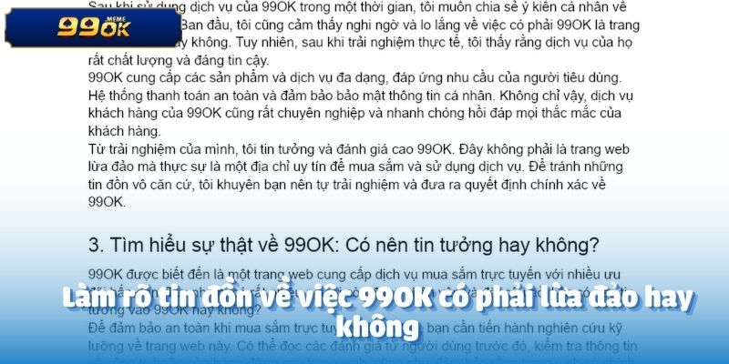 Làm rõ tin đồn về việc 99OK có phải lừa đảo hay không